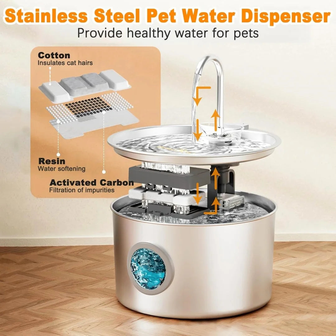 Stainless Steel Pet Water Fountain