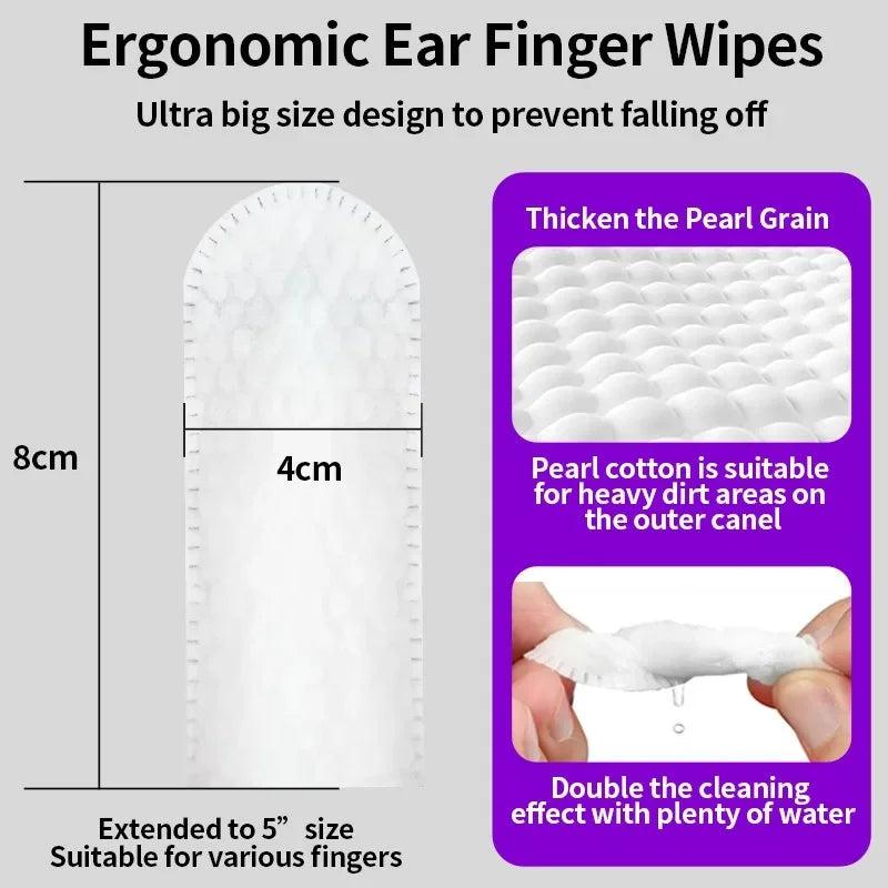 Pet Ear Cleaner Finger Wipes – 50 Pack