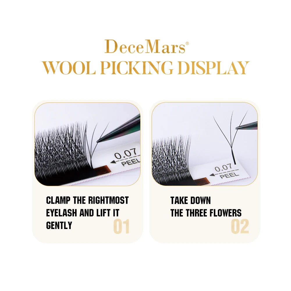 DeceMars 3DW/4DW/5DW/6DW/NEW 6DW/7DW/8DW/NEW 8DW/9DW/10DW/NEW 10DW Eyelash Extension for Makeup