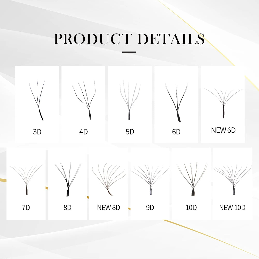 DeceMars 3DW/4DW/5DW/6DW/NEW 6DW/7DW/8DW/NEW 8DW/9DW/10DW/NEW 10DW Eyelash Extension for Makeup